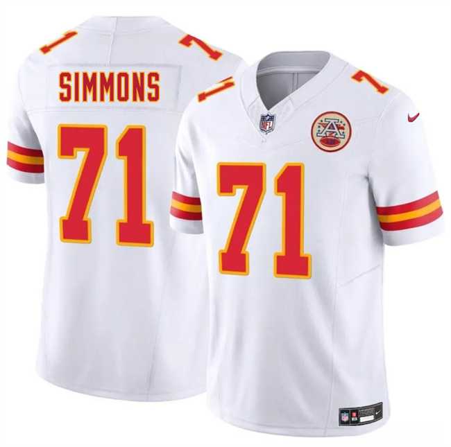 Men & Women & Youth Kansas City Chiefs #71 Josh Simmons White 2025 Draft F.U.S.E. Vapor Untouchable Limited Stitched Jersey,We sell and wholesale Men & Women & Youth Kansas City Chiefs #71 Josh Simmons White 2025 Draft F.U.S.E. Vapor Untouchable Limited Stitched Jersey on line form chian!